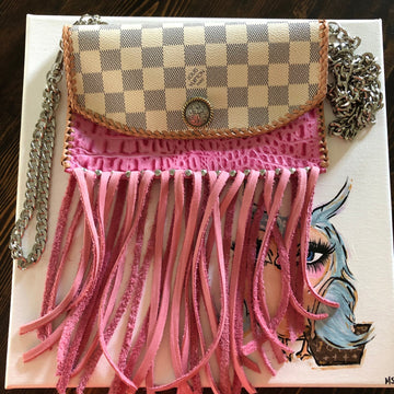 The Wren - Damier and PinkPrestige Totes Bags Wristlet/Crossbody/Clutch