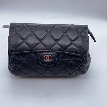Chanel Black Clutch Bag with Mirror