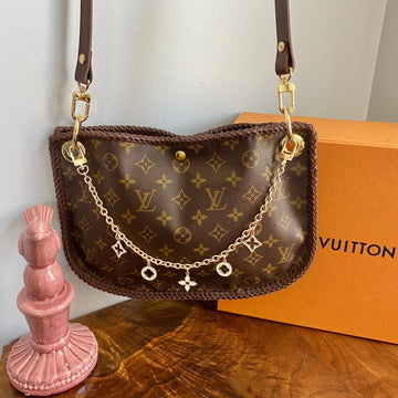 The Peacock -Prestige Totes Bags Monogram Hobo Crossbody in Brown - Gold Hardware