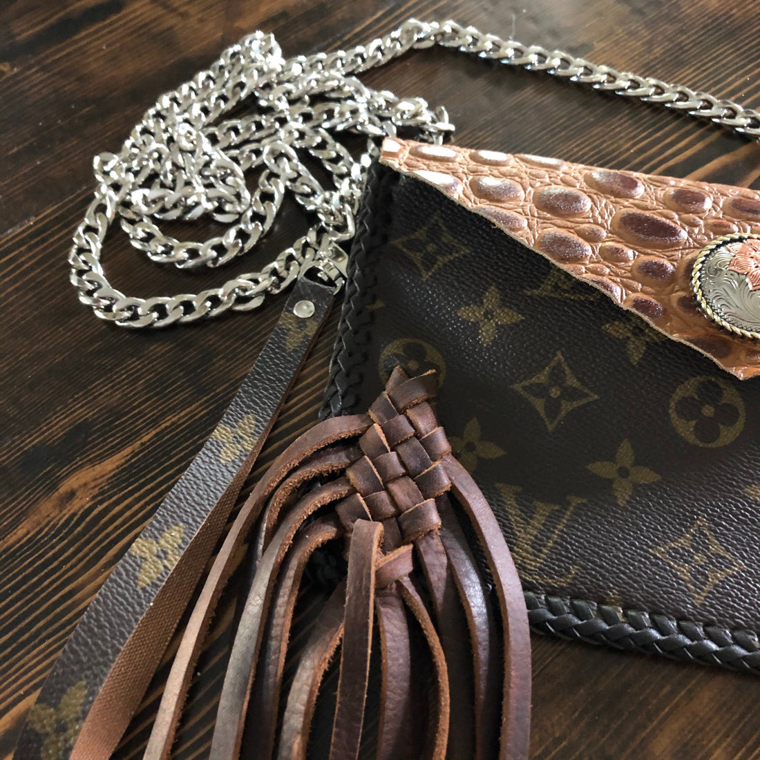 The Fringed Wren - CognacPrestige Totes Bags Wristlet/Crossbody/Clutch Bag