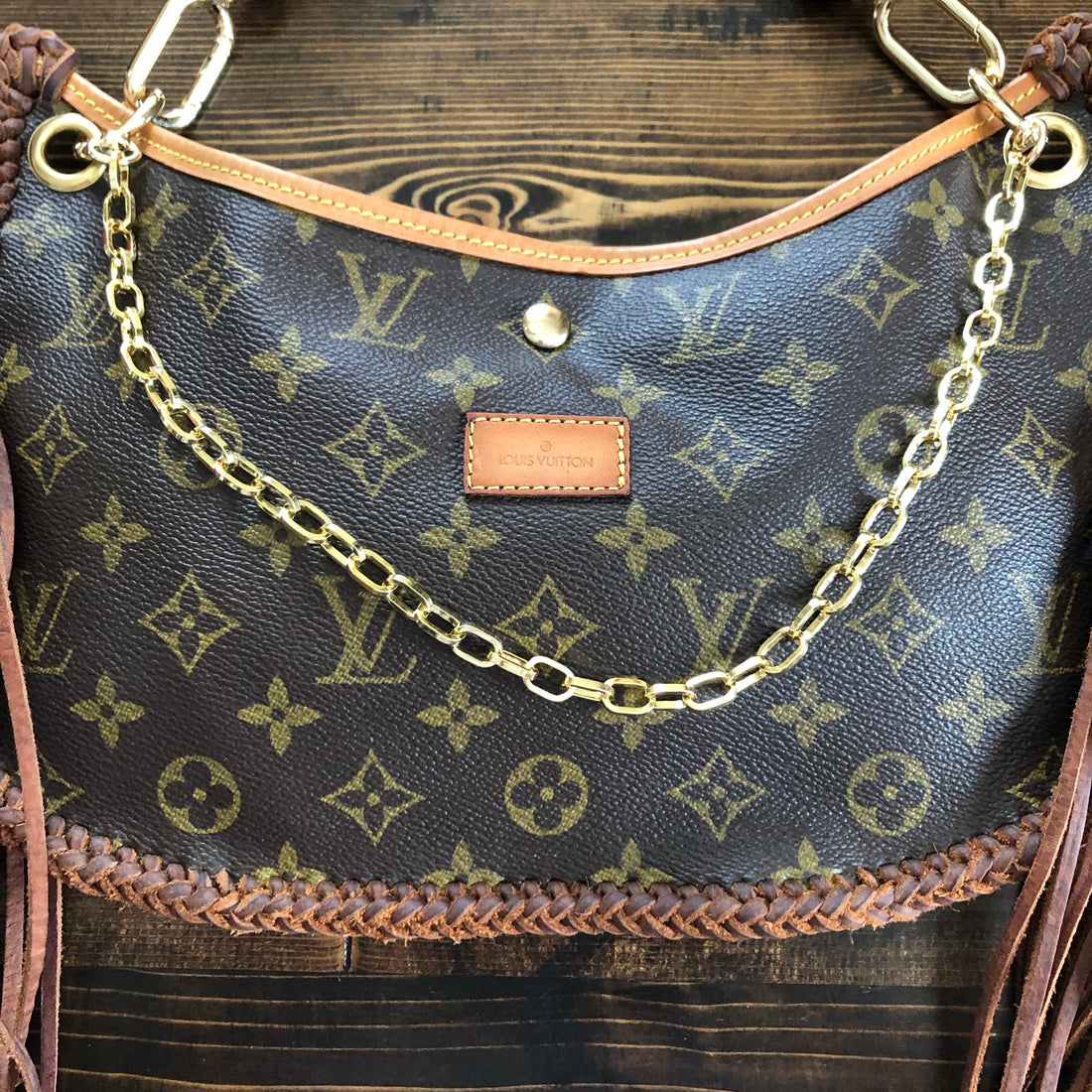 The Peacock -Prestige Totes Bags Monogram Hobo Crossbody/Tote with Fringe