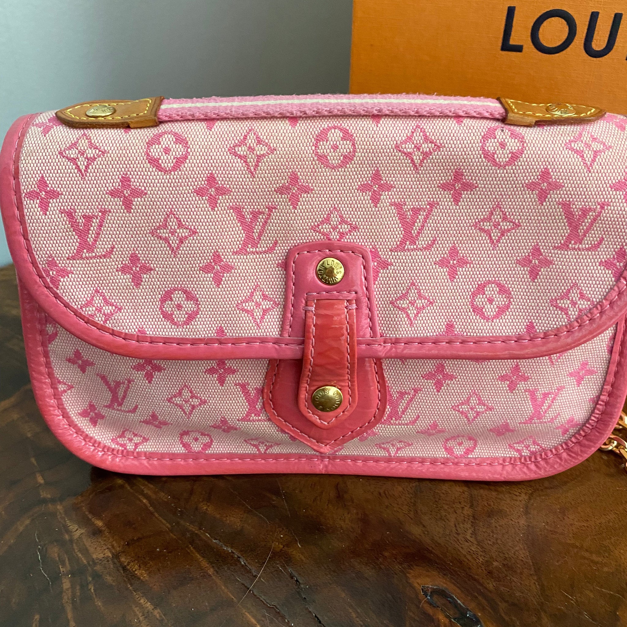 The Junco -Prestige Totes Bags Pink Monogram Mini Lin Canvas