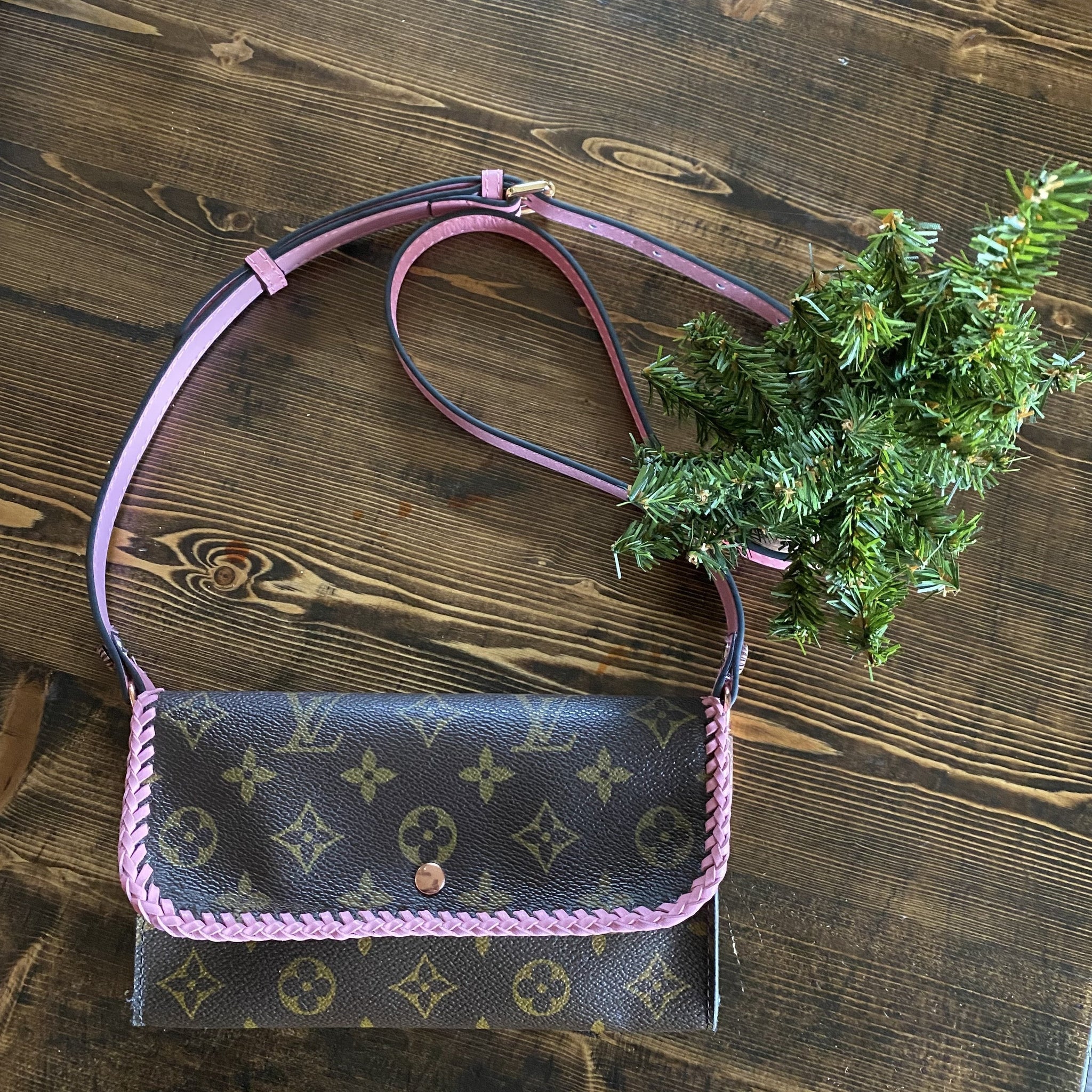 The Junco Crossbody Bag -Prestige Totes Bags Monogram in Pink w/Rose Gold Hardware