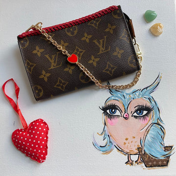 The Junco -Prestige Totes Bags Monogram Wristlet in Red