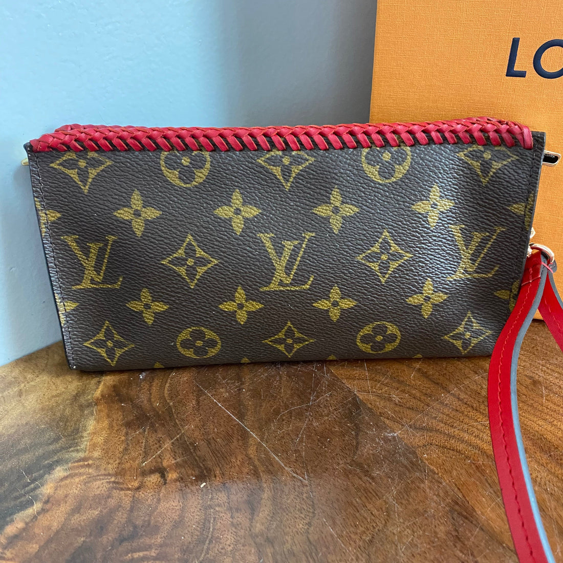 The Junco -Prestige Totes Bags Monogram Wristlet in Red