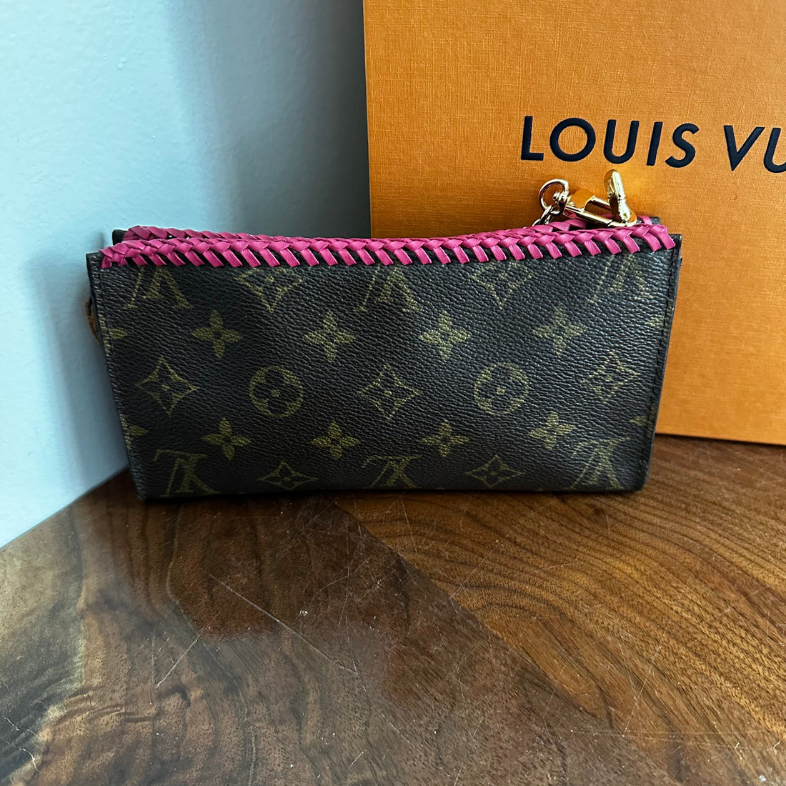 The Junco Wristlet -Prestige Totes Bags Monogram in Hot Pink