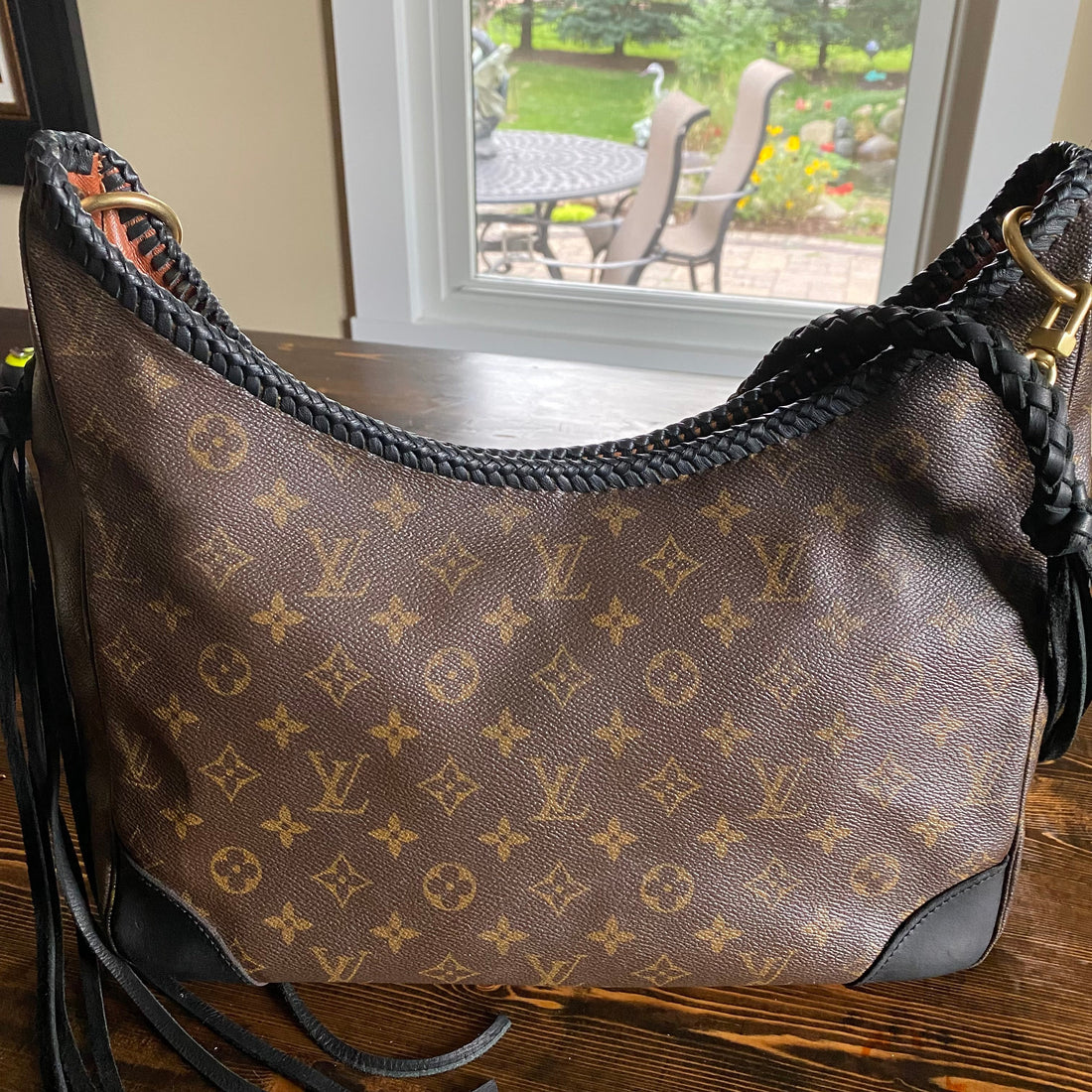 The Harrier Shoulder Bag in Black Monogram