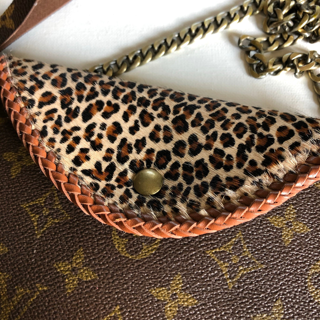 The Falcon - Leopard Hair-on-HidePrestige Totes Bags Wristlet/Crossbody/Clutch
