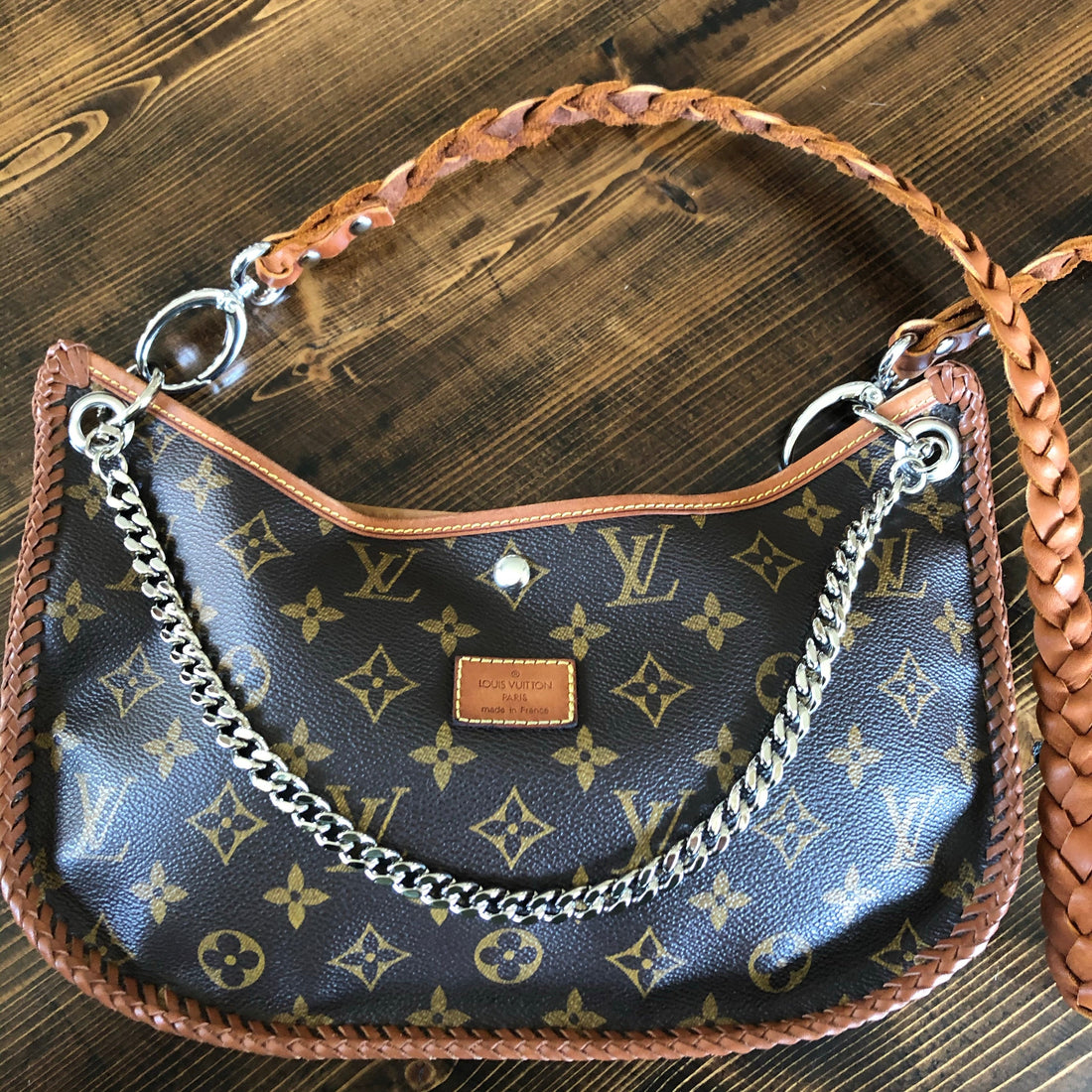 The Peacock -Prestige Totes Bags Monogram Hobo Shoulder/Crossbody Bag - Silver Hardware