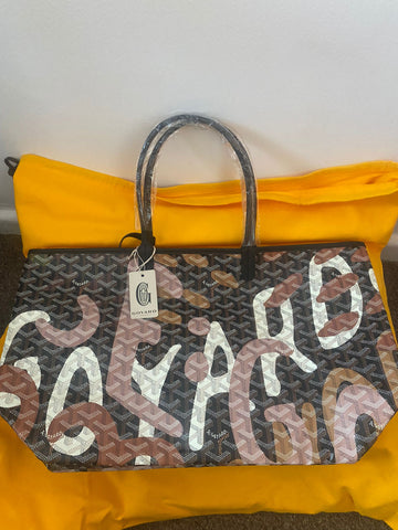 Goyard St Louis PM Tote Bag Lettres Camouflage (Black & Pink)
