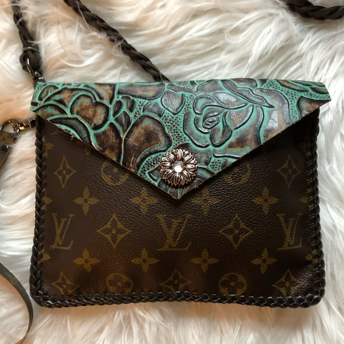The Falcon - TurquoisePrestige Totes Bags Monogram Wristlet/Crossbody/Clutch