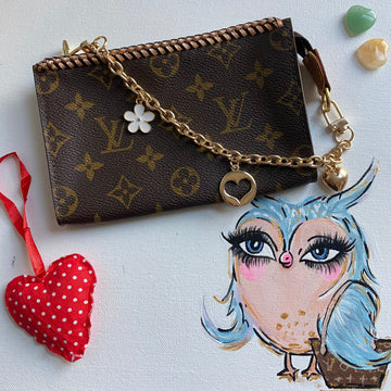 The Junco -Prestige Totes Bags Monogram Wristlet in Rose Gold