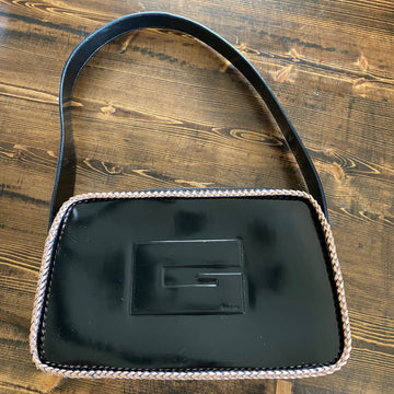 The Raven -Prestige Totes Bags Black Patent Gucci with Rose Gold Shoulder Bag