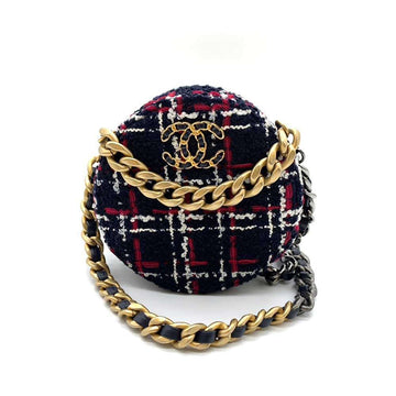 Chanel Tweed Round Clutch Mini Chain Shoulder Bag Crossbody in New Condition