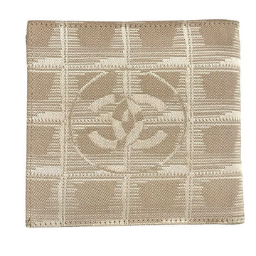 Chanel Canvas Leather Bifold Wallet Beige