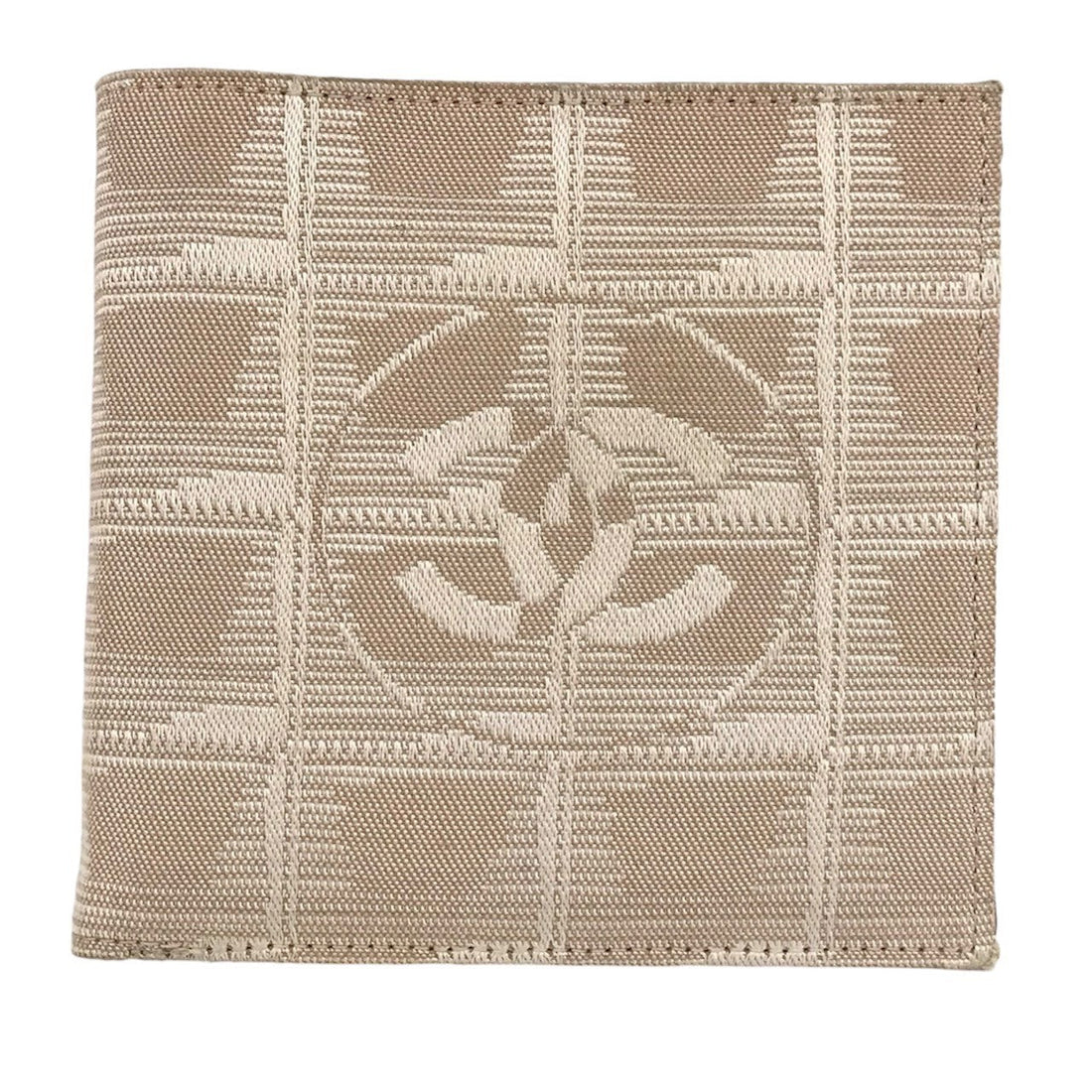 Chanel Canvas Leather Bifold Wallet Beige