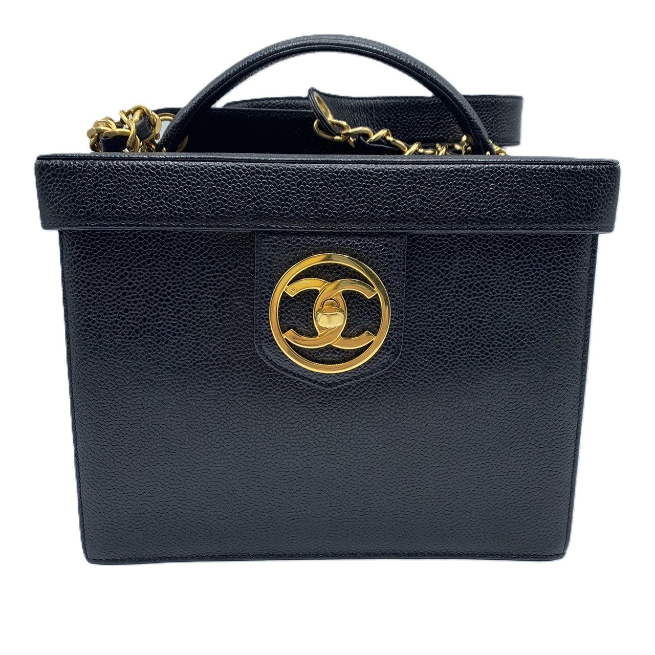 Chanel Caviar Vanity Handbag Black