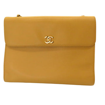 Chanel Caviar Chain Shoulder Bag Beige