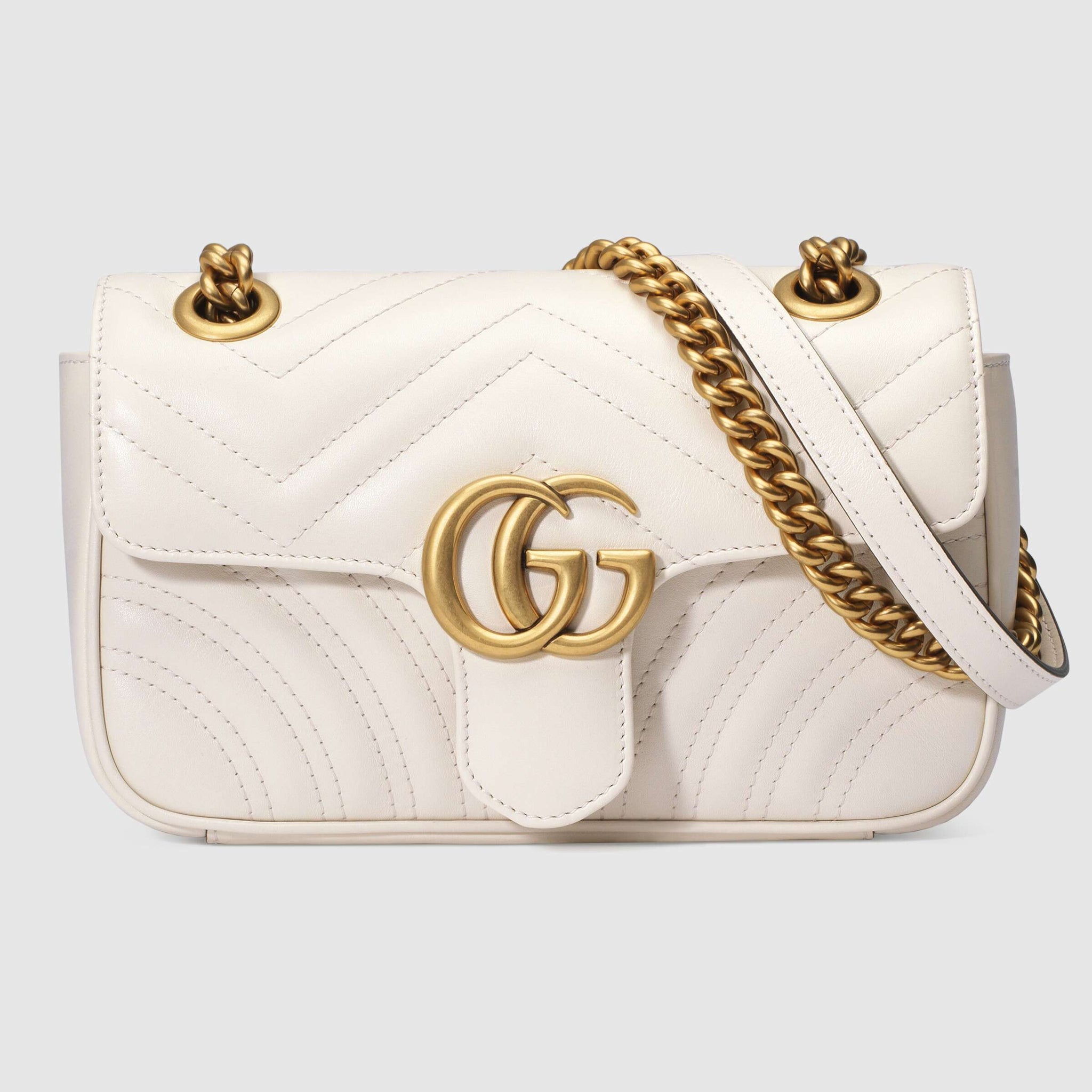 Gucci GG Marmont Matelassé White Leather