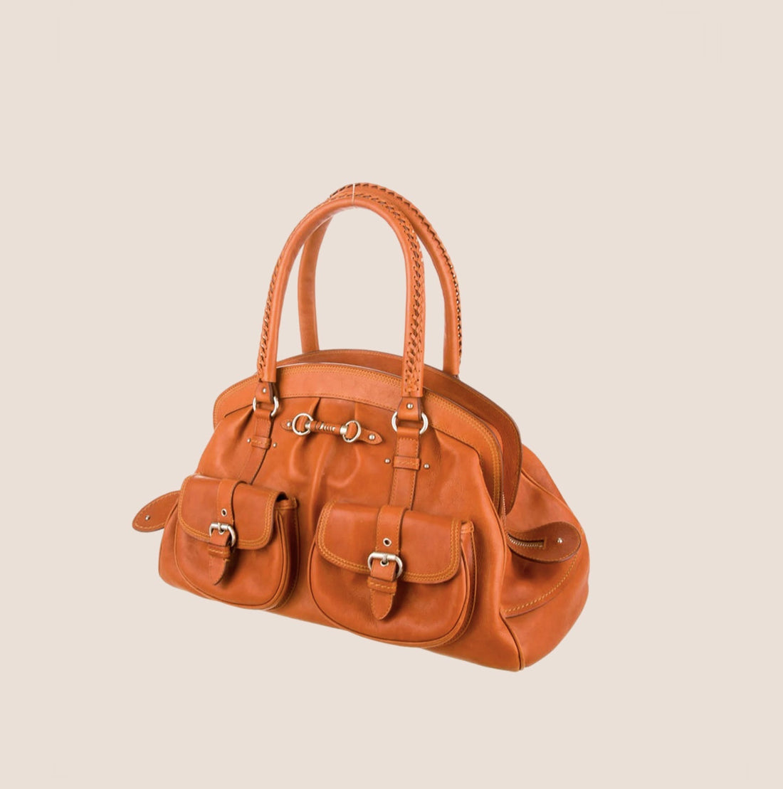 CHRISTIAN DIOR 2007 ORANGE LEATHER MY DIOR BAG