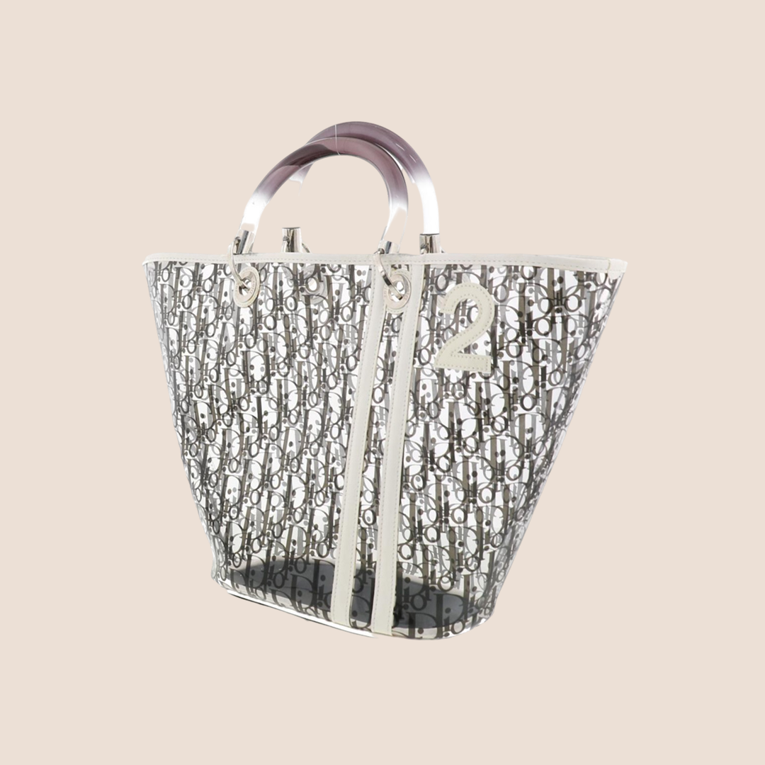 CHRISTIAN DIOR BLACK TROTTER TRANSPARENT PVC TOTE BAG