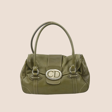 CHRISTIAN DIOR OLIVE GREEN ST. GERMAIN FLAP SHOULDER BAG