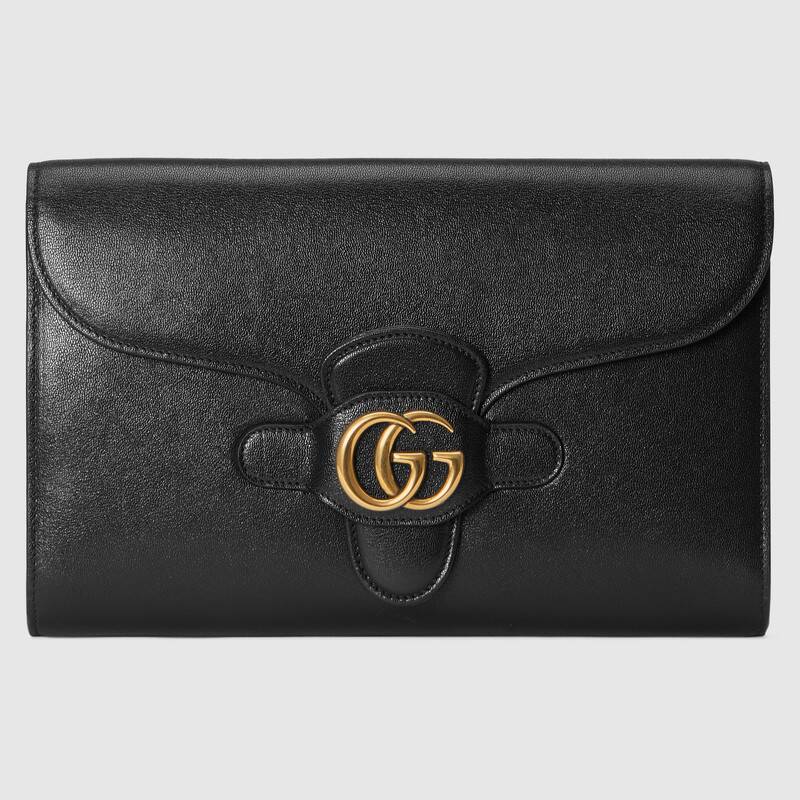 Gucci Clutch with Double G Black Leather