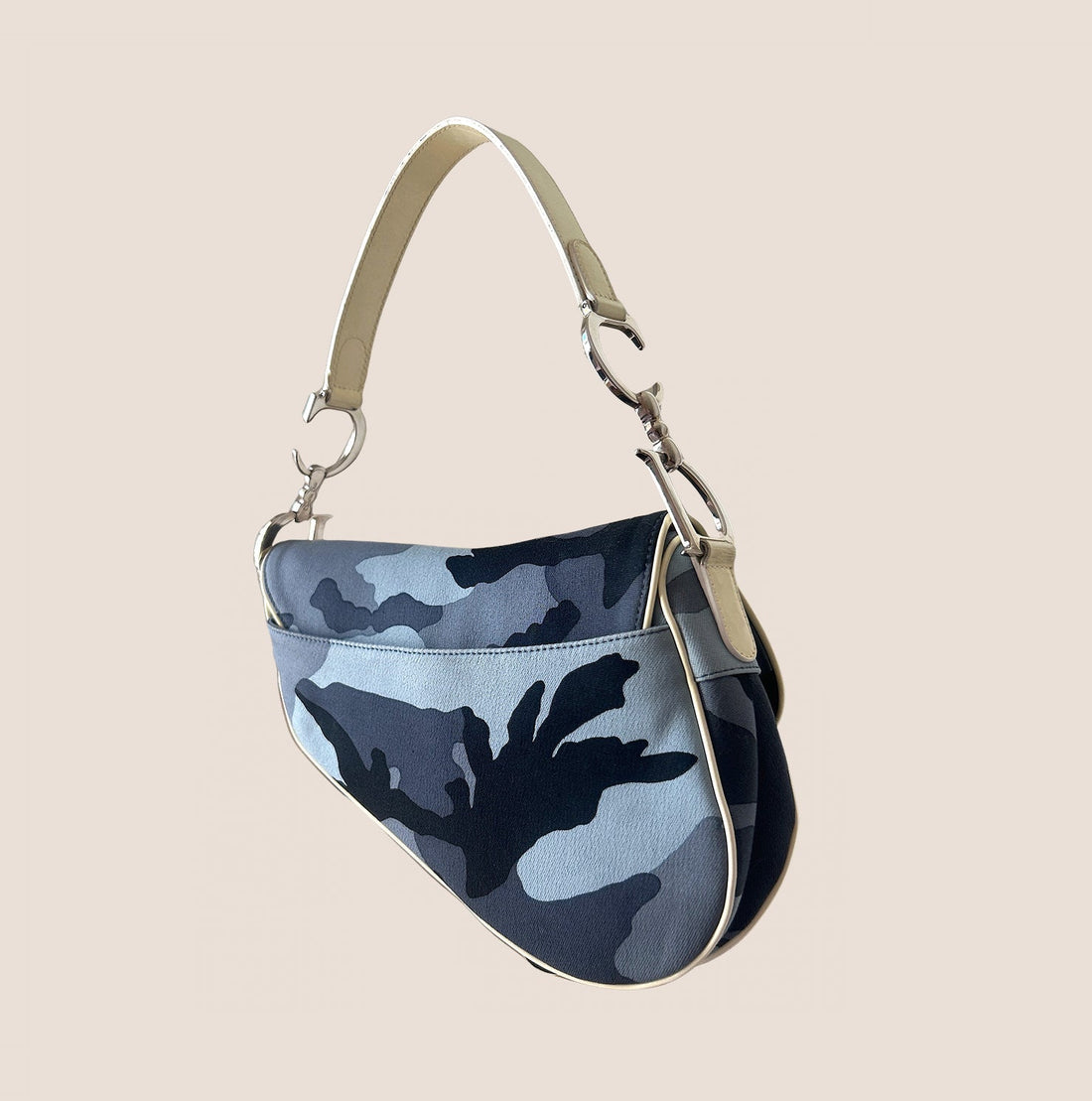 CHRISTIAN DIOR 2002 BLUE CAMOUFLAGE SADDLE BAG