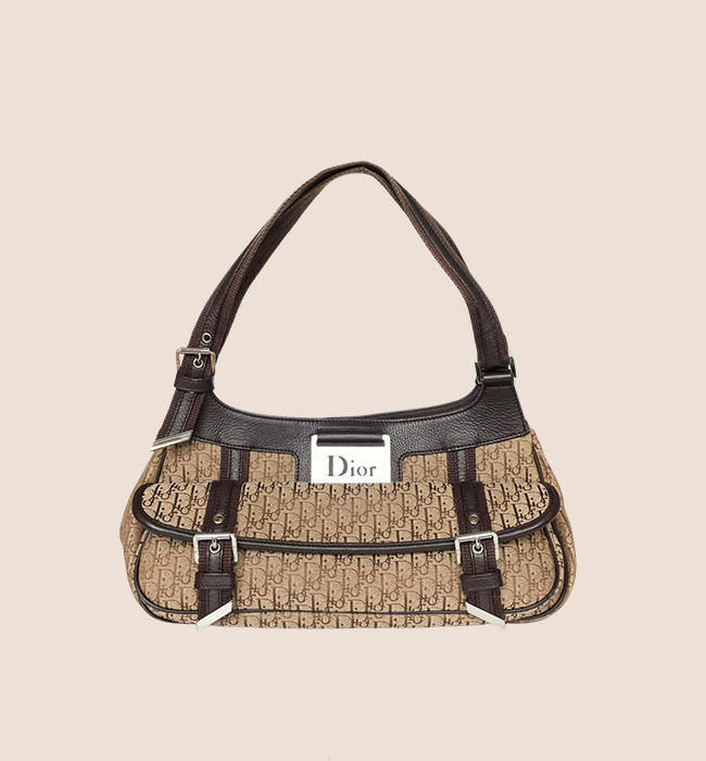 CHRISTIAN DIOR 2006 BROWN STREET CHIC DIORISSIMO FLAP BAG