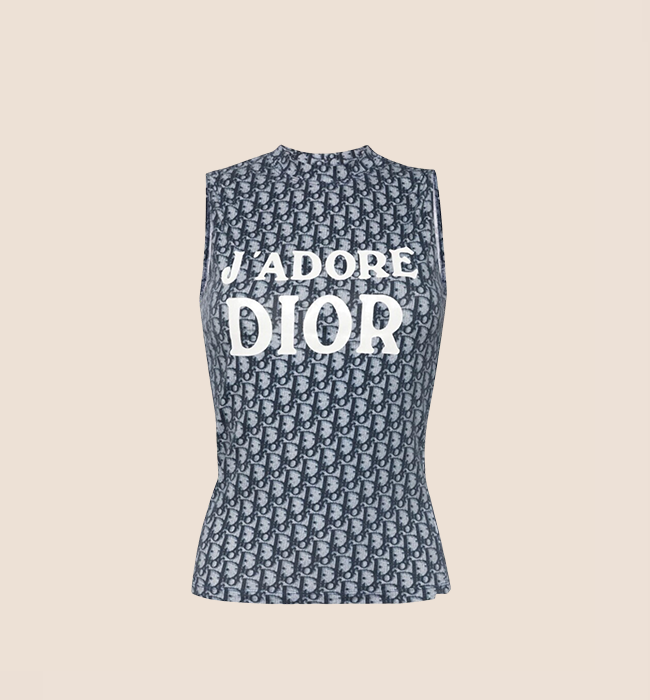 CHRISTIAN DIOR 2003 "J'ADORE DIOR" BLUE TROTTER TANK TOP