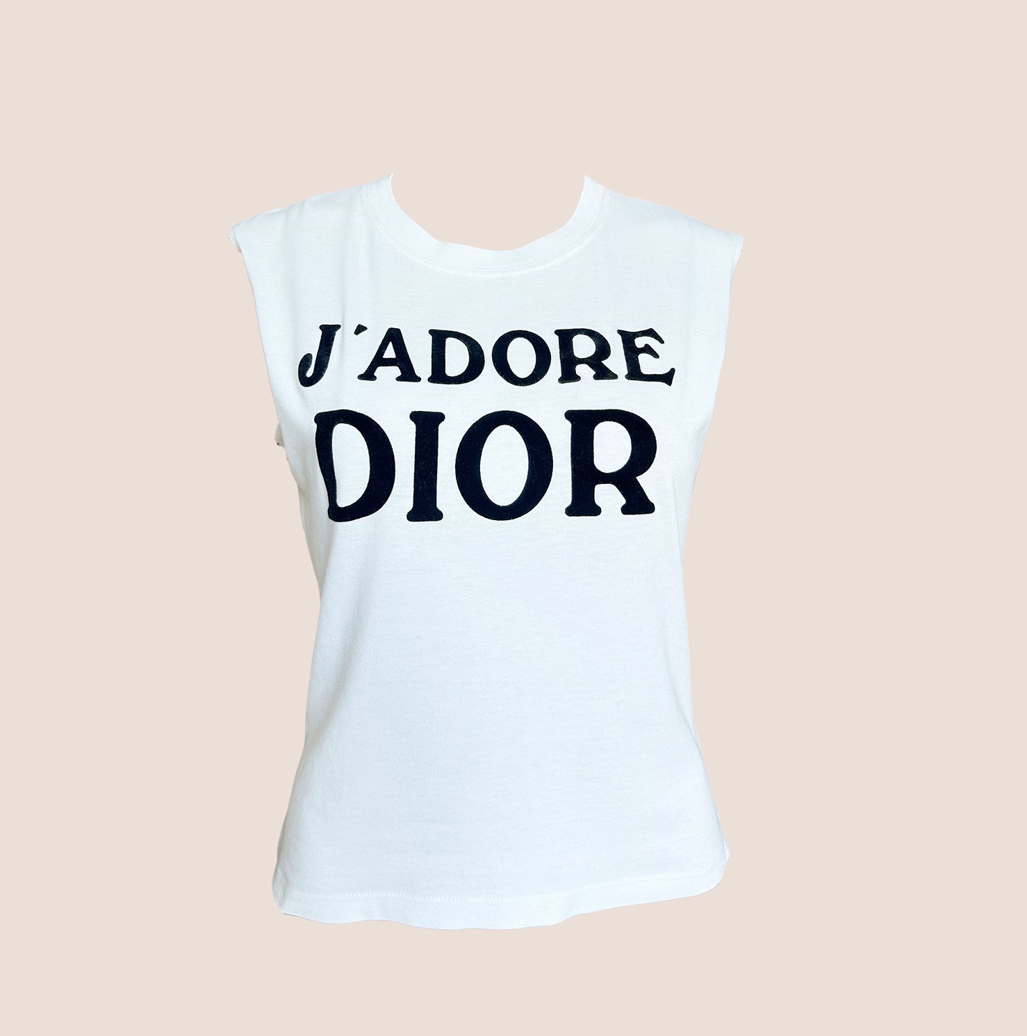 CHRISTIAN DIOR "J'ADORE DIOR" WHITE SLEEVELESS TANK TOP