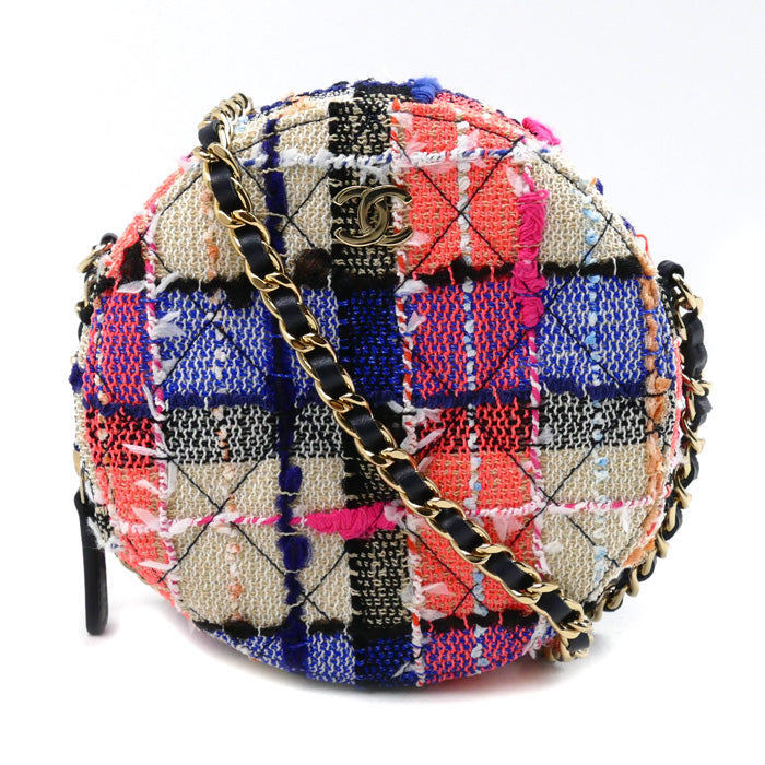 Chanel Round Mini Classic Tweed Shoulder Bag