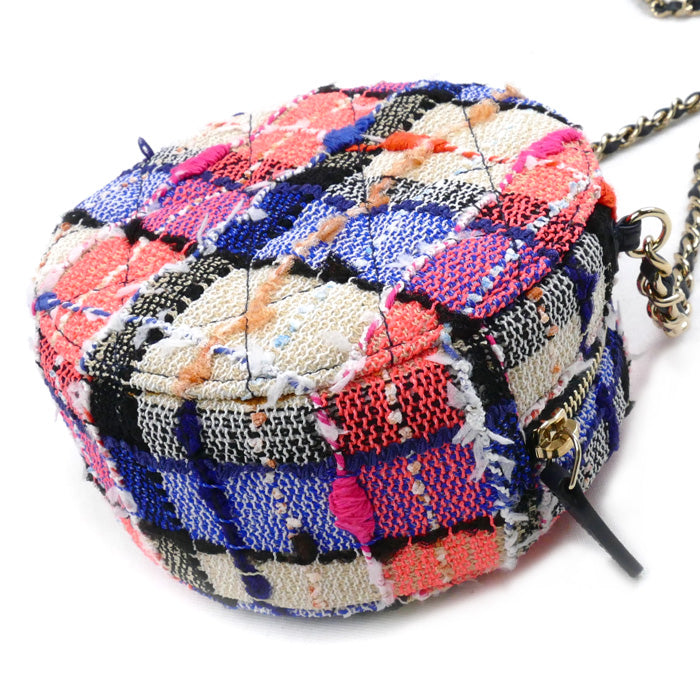 Chanel Round Mini Classic Tweed Shoulder Bag