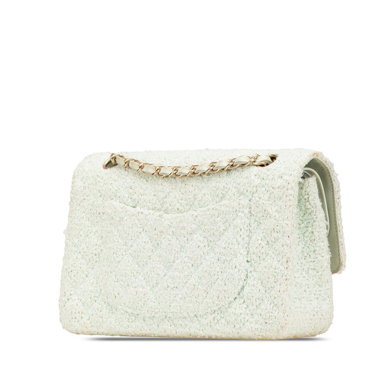 Chanel Coco Mark Matelasse 25 Tweed Leather Shoulder Bag