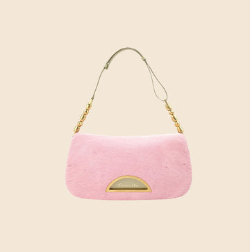 CHRISTIAN DIOR PINK PYTHON PONY HAIR MALICE BAG