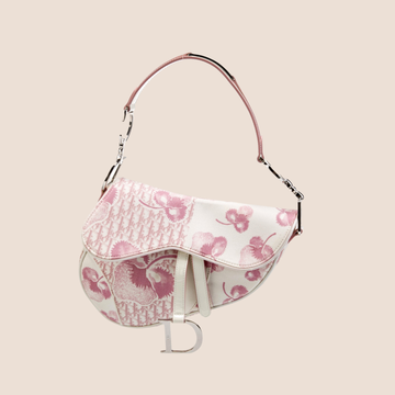 CHRISTIAN DIOR 2004 GIRLY PINK CHERRY BLOSSOM SADDLE BAG