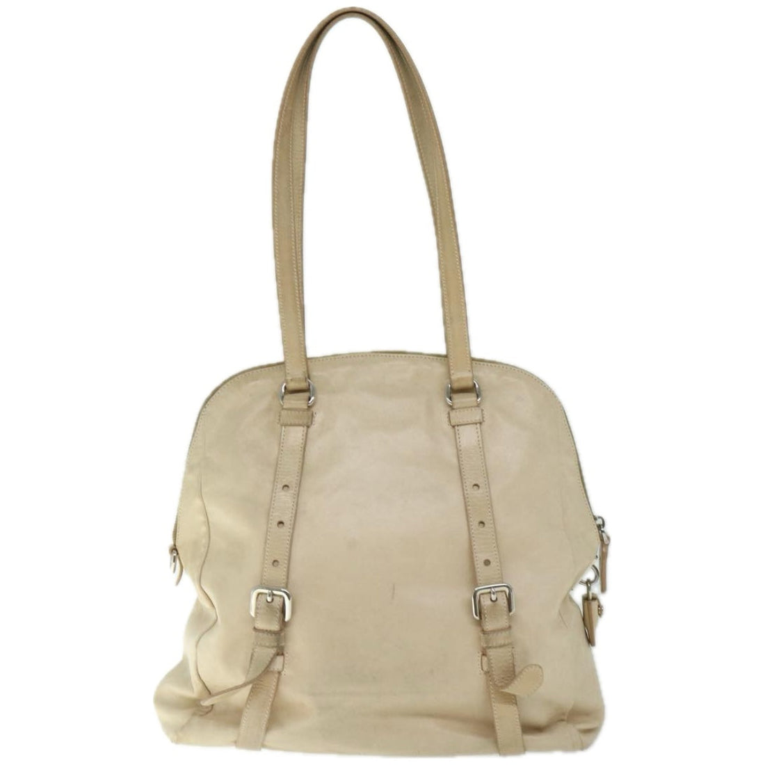 PRADA Tote Bag Leather Beige  ki4117