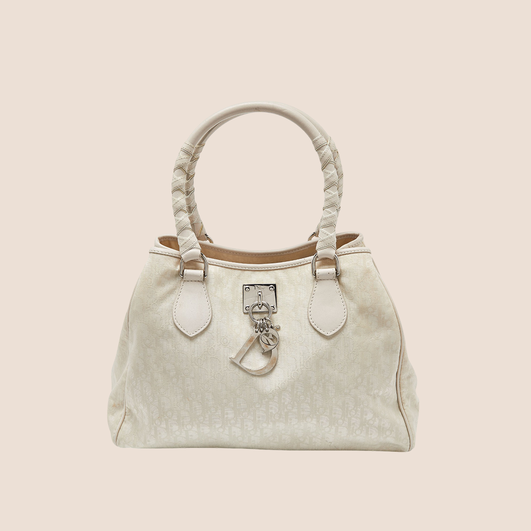 CHRISTIAN DIOR CREAM TROTTER LOVELY CHARM MINI TOTE BAG
