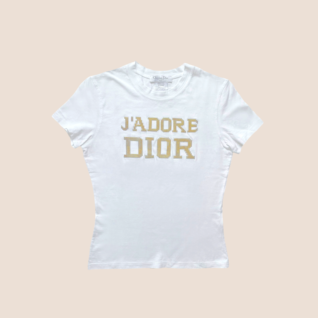 CHRISTIAN DIOR "J'ADORE DIOR" METAL LOGO T-SHIRT