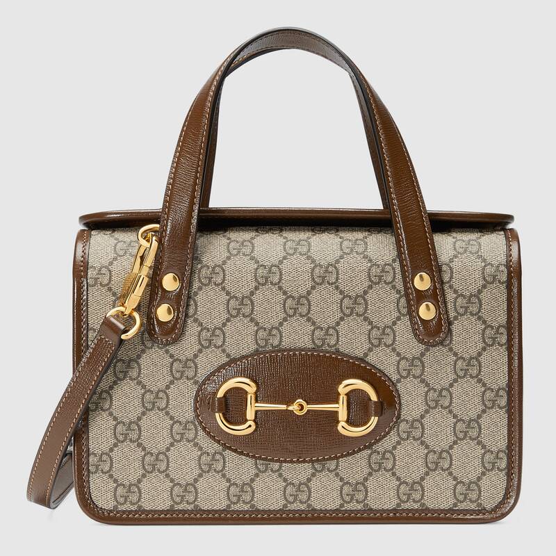 Gucci Horsebit 1955 Mini Top Handle Bag Brown Leather
