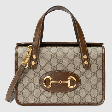 Gucci Horsebit 1955 Mini Top Handle Bag Brown Leather