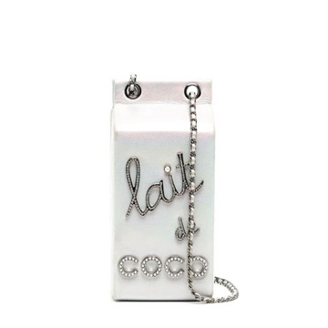 Top Quality Chanel Iridescent Silver Lait de Coco Milk Carton Bag