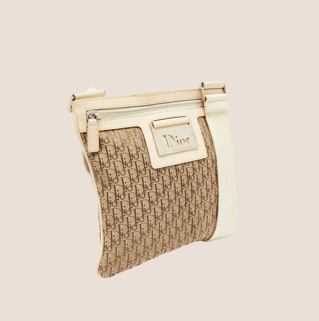 CHRISTIAN DIOR 2005 STREET CHIC BEIGE & BROWN CROSSBODY BAG
