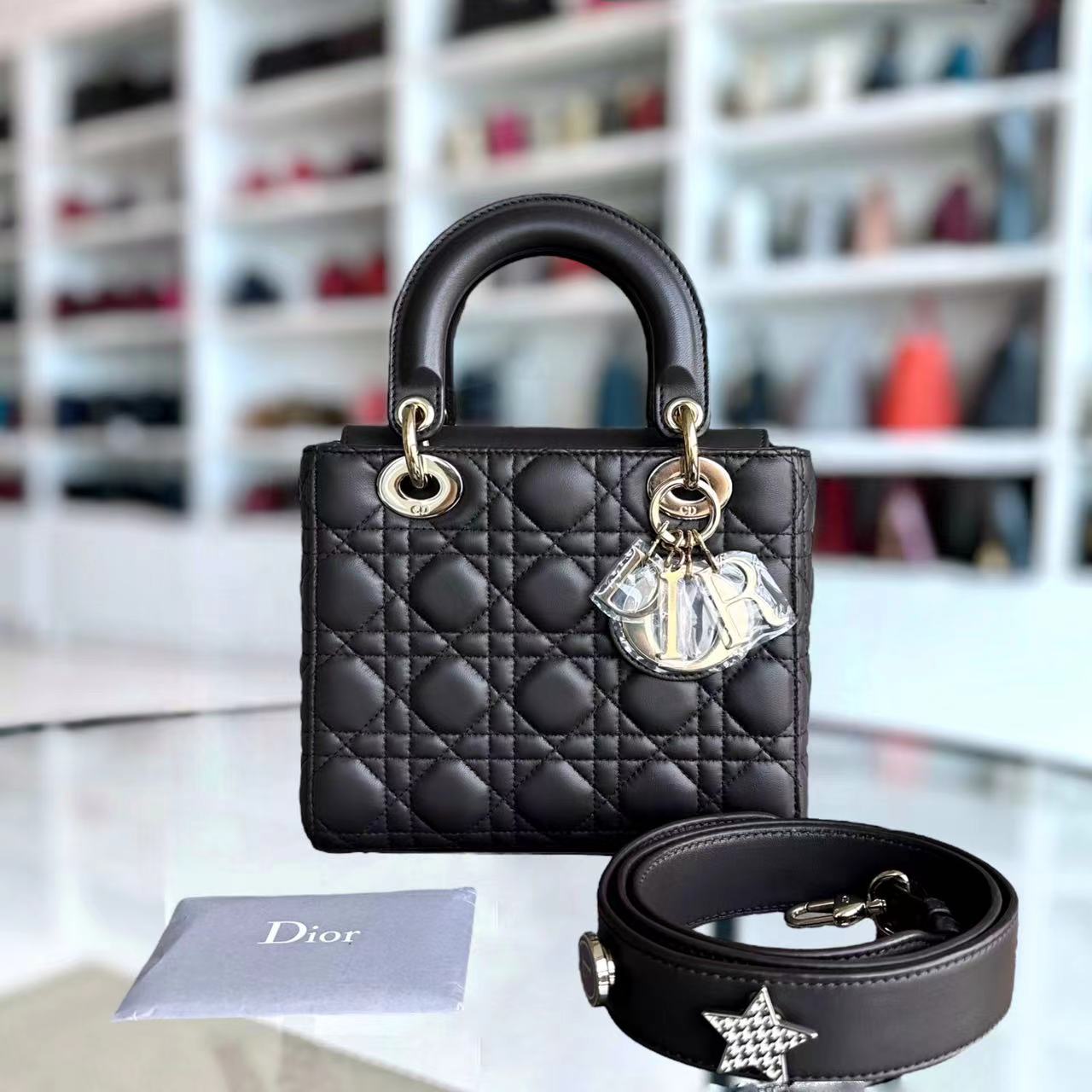 *Like New* Lady Small Cannage Lambskin Dark Brown ABC MyABC Golden Hardware