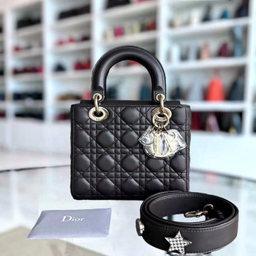 *Like New* Lady Small Cannage Lambskin Dark Brown ABC MyABC Golden Hardware