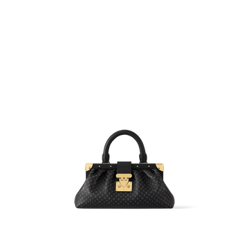 Black Monogram Clutch Leather Handbag for Women