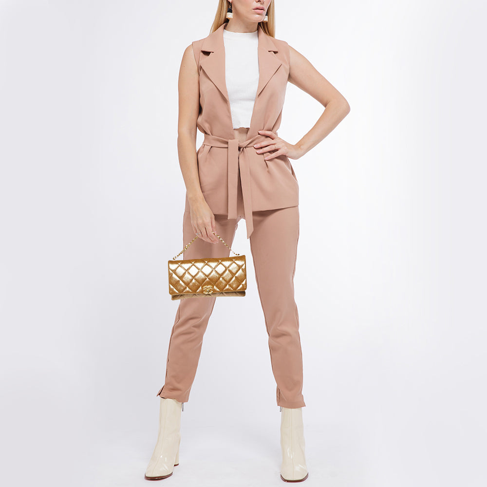 Top Quality Chanel Gold Iridescent Quilted Leather New Chain Bag