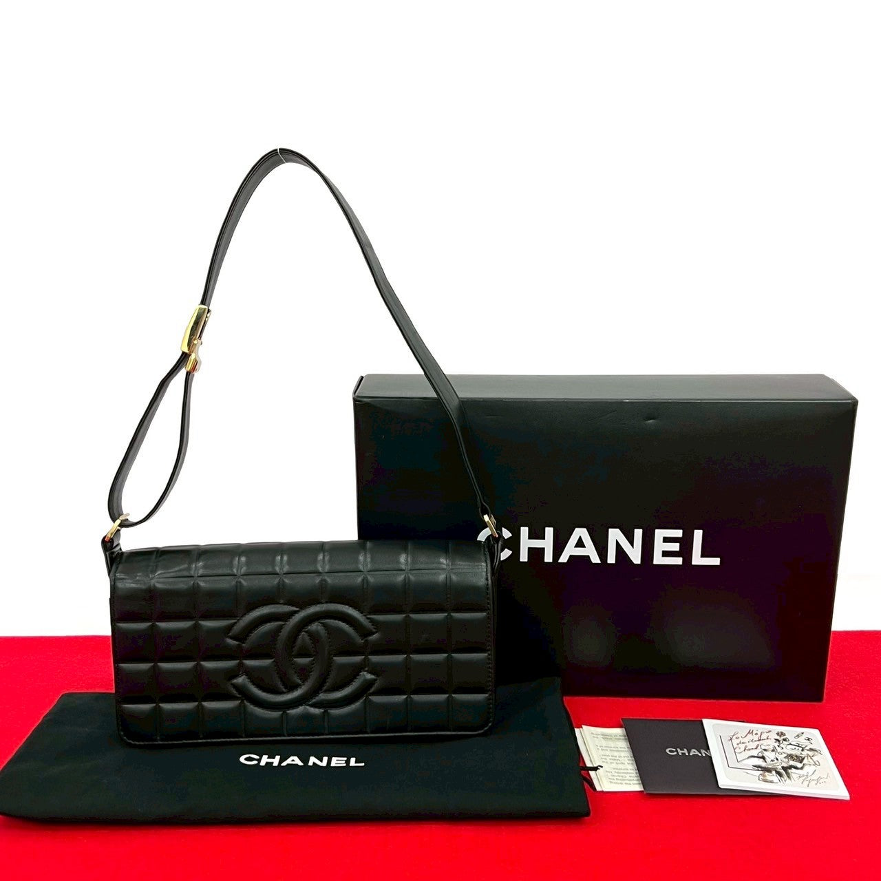 Chanel Choco Bar Lambskin 2way Shoulder Bag