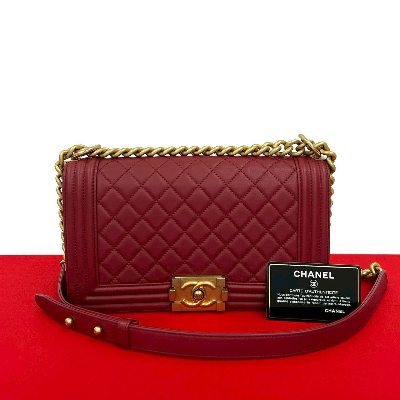 Chanel Boy Chanel Lambskin Shoulder Bag