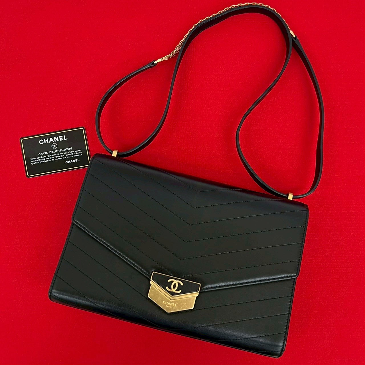 Chanel V Stitch Leather Shoulder Bag